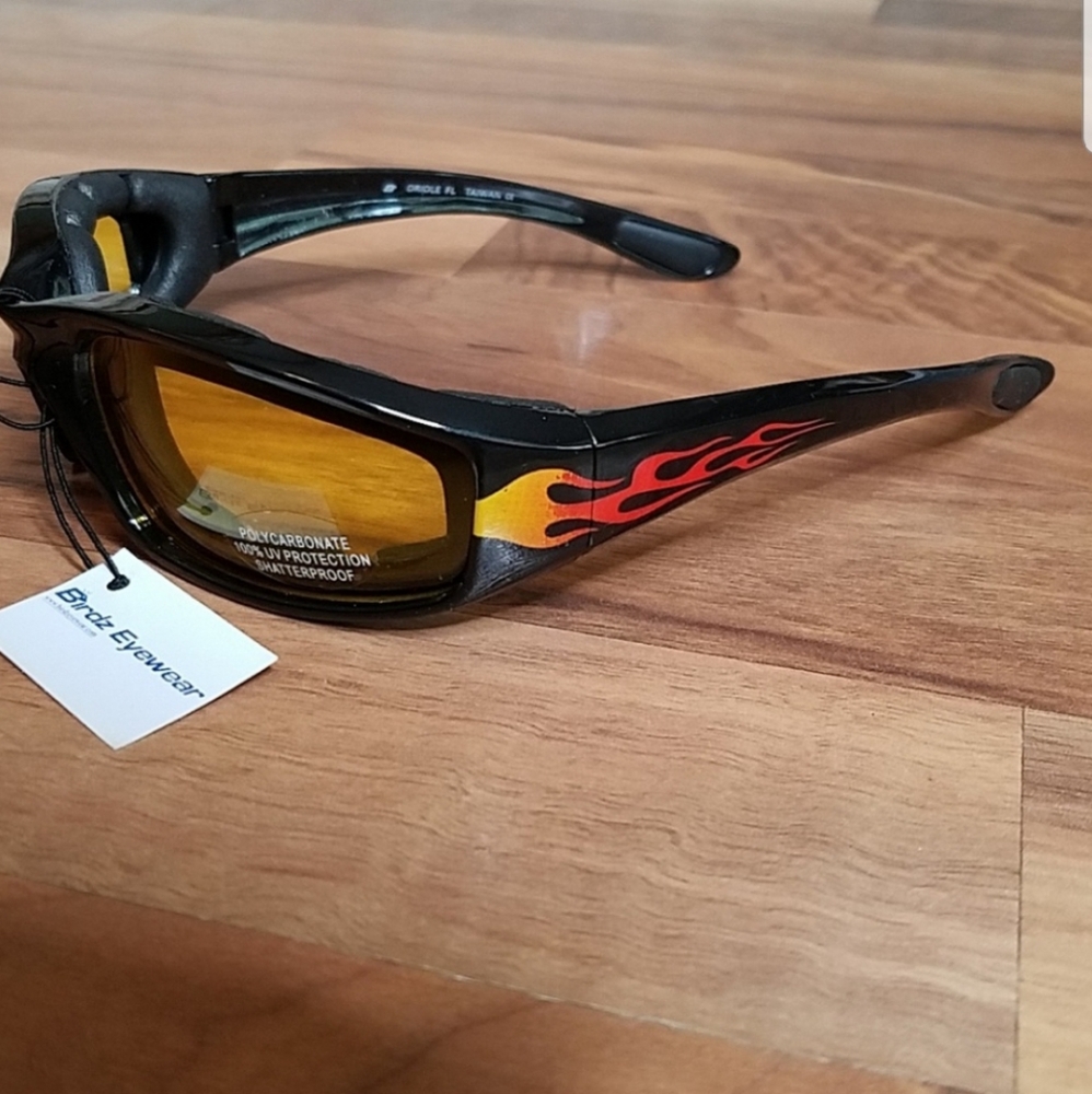 Women Motorcycle Sunglasses Orange Flames Glasses